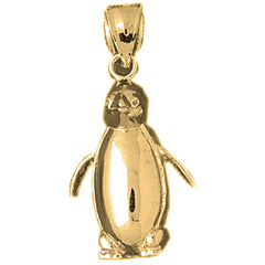 Yellow Gold-plated Silver Penguin Pendant