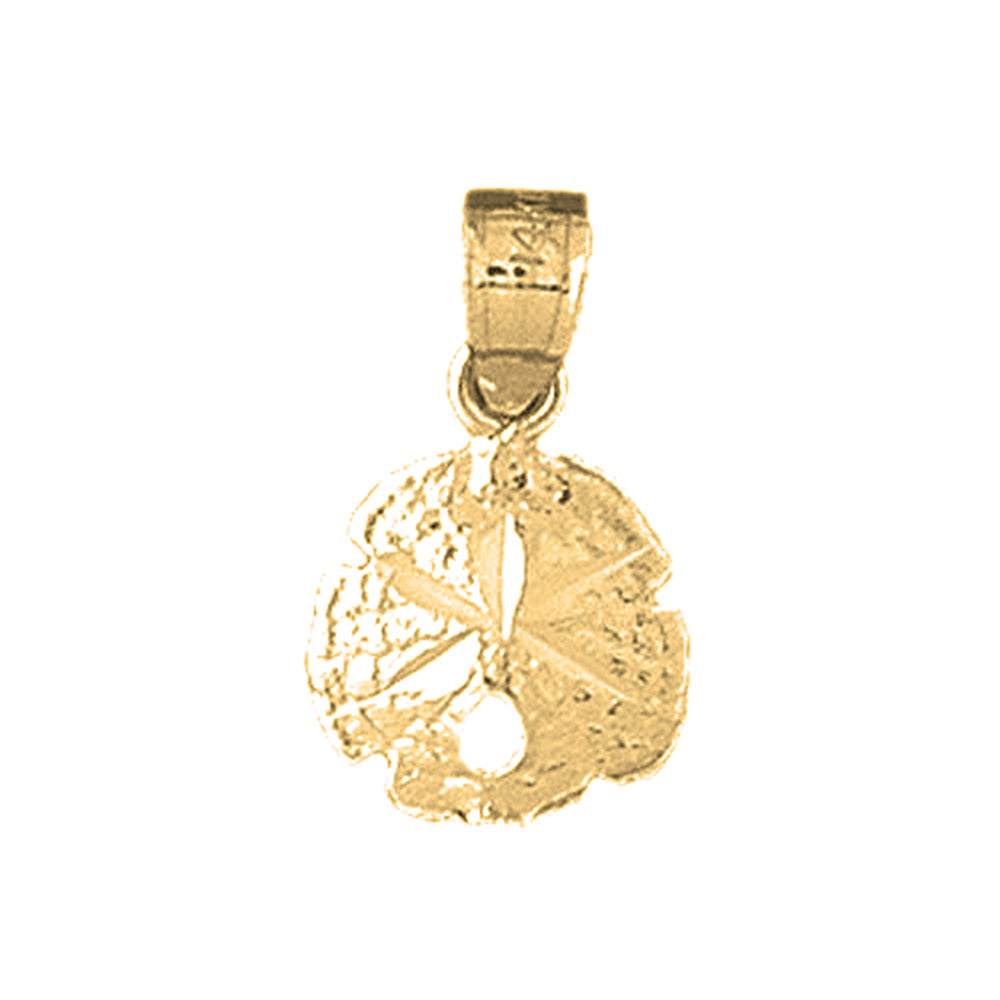Yellow Gold-plated Silver Sand Dollar Pendant