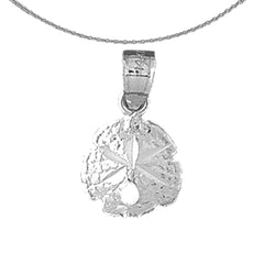 Sterling Silver Sand Dollar Pendant (Rhodium or Yellow Gold-plated)