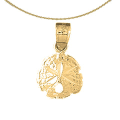 Sterling Silver Sand Dollar Pendant (Rhodium or Yellow Gold-plated)