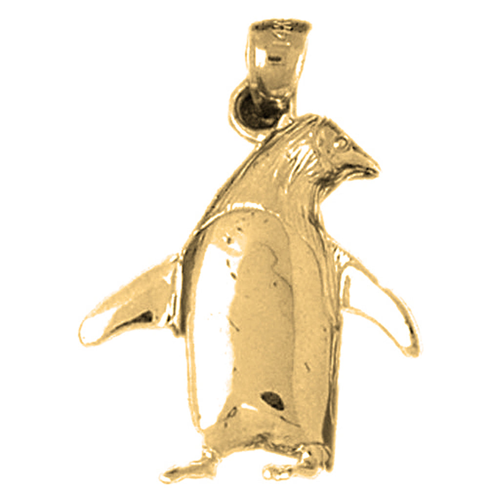 Yellow Gold-plated Silver Penguin Pendant