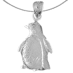 Pinguin-Anhänger aus Sterlingsilber (rhodiniert oder gelbvergoldet)