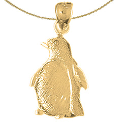 Pinguin-Anhänger aus Sterlingsilber (rhodiniert oder gelbvergoldet)