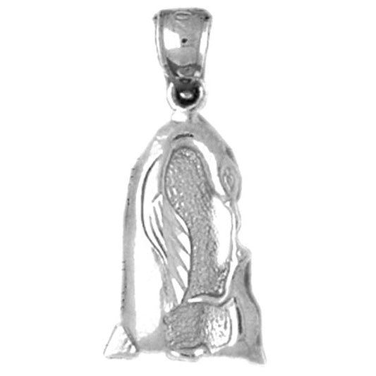 Sterling Silver Mother Feeding Baby Penguin Pendant