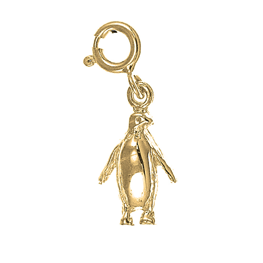 Yellow Gold-plated Silver Penguin Pendant