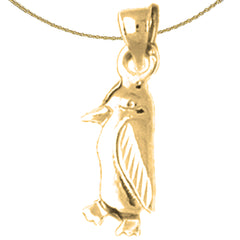 Pinguin-Anhänger aus Sterlingsilber (rhodiniert oder gelbvergoldet)
