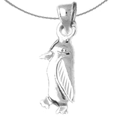 Pinguin-Anhänger aus Sterlingsilber (rhodiniert oder gelbvergoldet)