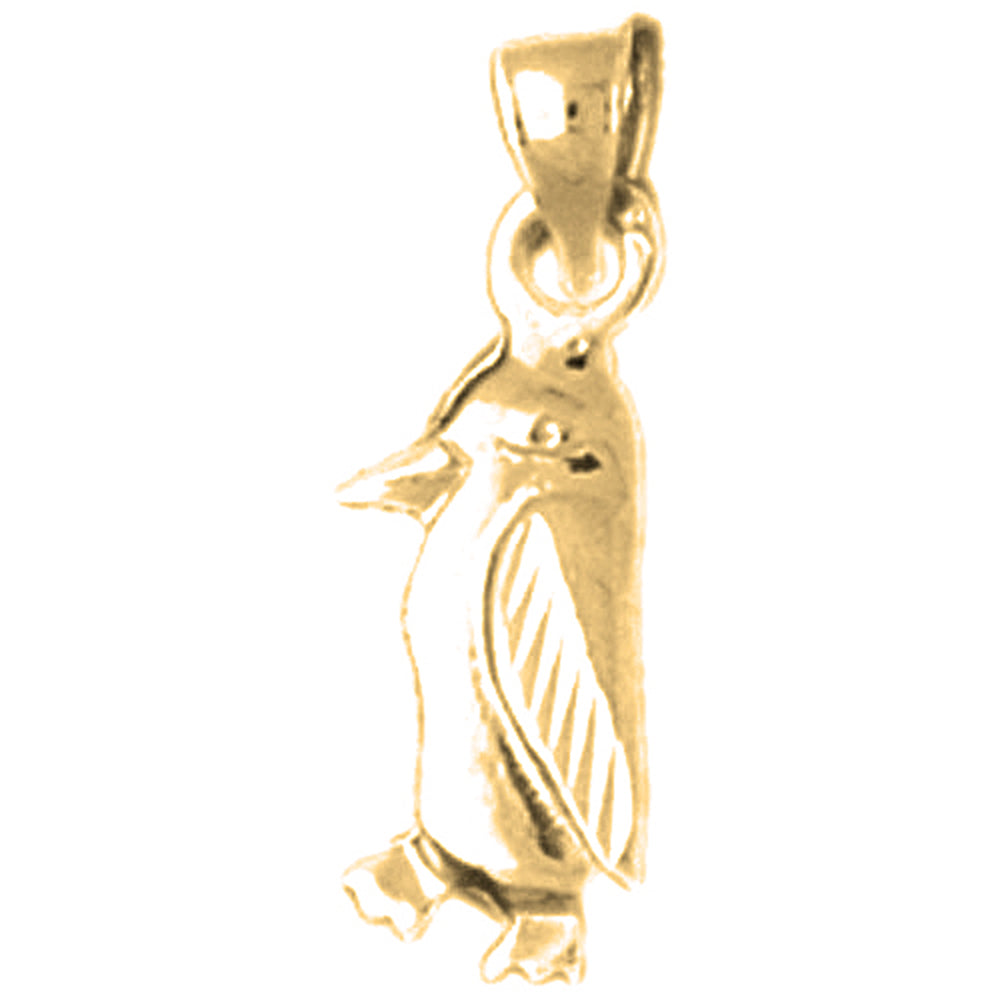Yellow Gold-plated Silver Penguin Pendant