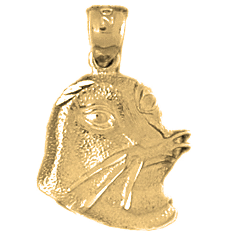 Yellow Gold-plated Silver Seal Pendant