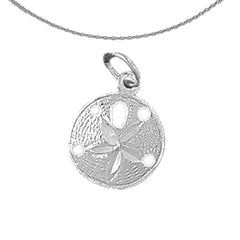 Sterling Silver Sand Dollar Pendant (Rhodium or Yellow Gold-plated)