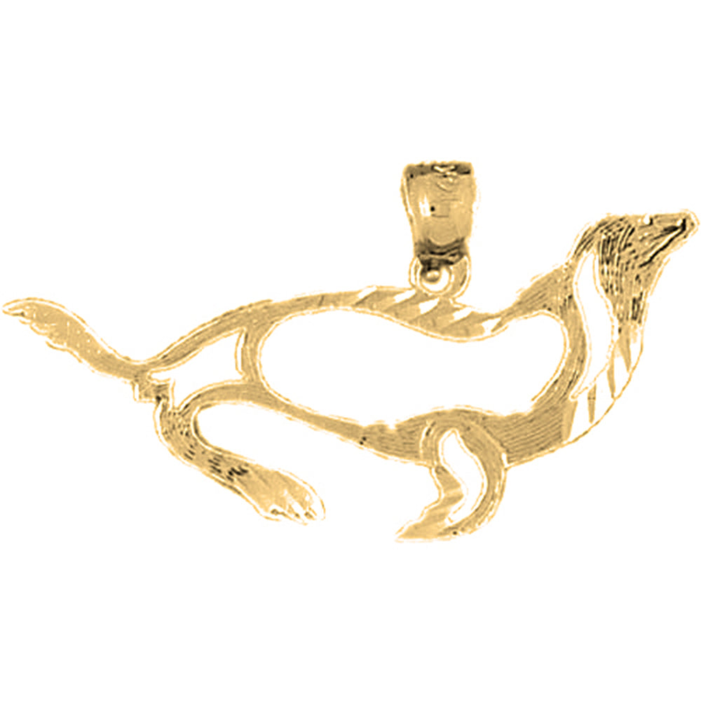 Yellow Gold-plated Silver Seal Pendant