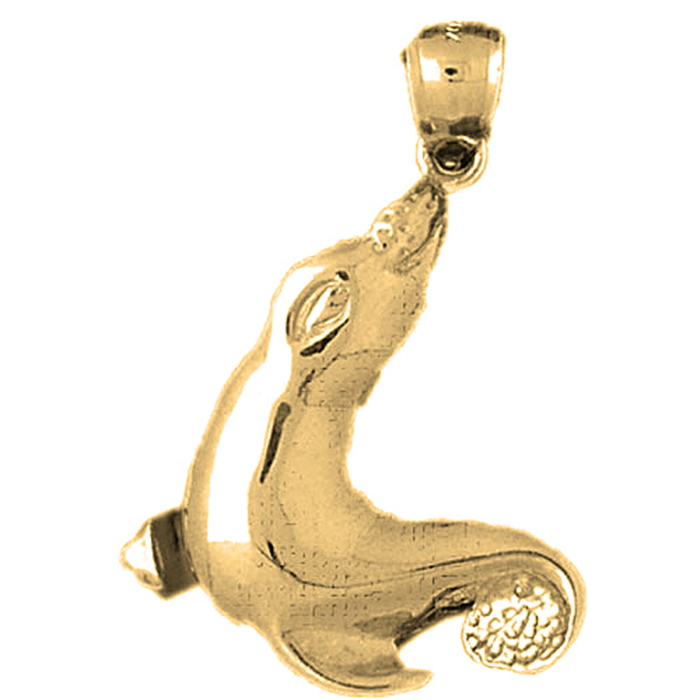 Yellow Gold-plated Silver Seal Pendant