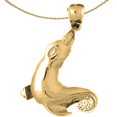 Sterling Silver Seal Pendant (Rhodium or Yellow Gold-plated)