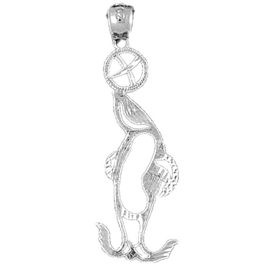 Sterling Silver Seal With Ball Pendant