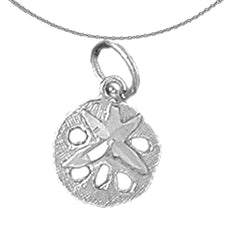 Sterling Silver Sand Dollar Pendant (Rhodium or Yellow Gold-plated)