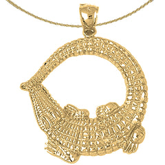 Alligator-Anhänger aus Sterlingsilber (rhodiniert oder gelbgoldbeschichtet)