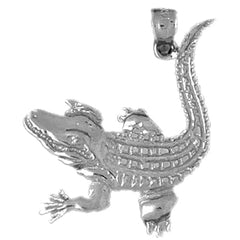 Alligator-Anhänger aus Sterlingsilber (rhodiniert oder gelbgoldbeschichtet)