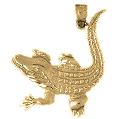 Alligator-Anhänger aus Sterlingsilber (rhodiniert oder gelbgoldbeschichtet)