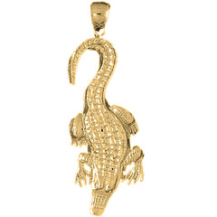 Yellow Gold-plated Silver Aligator Pendant