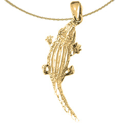 Alligator-Anhänger aus Sterlingsilber (rhodiniert oder gelbgoldbeschichtet)