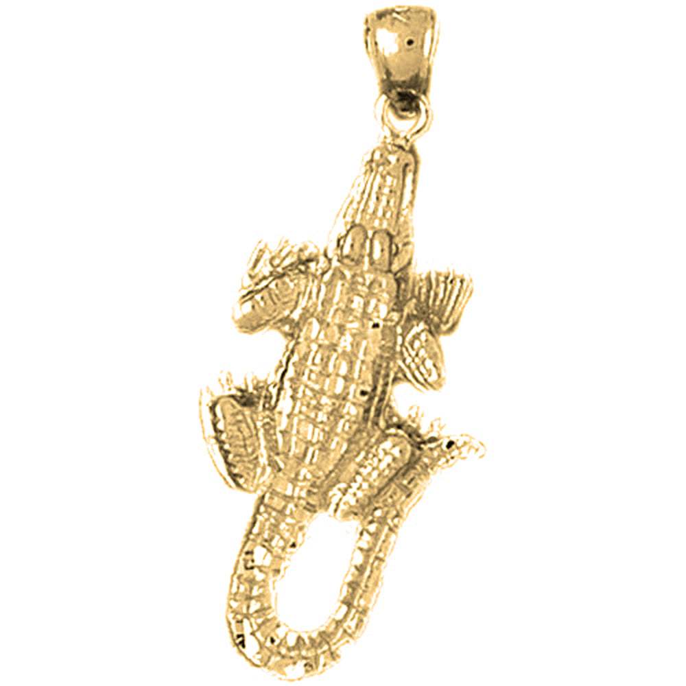 Yellow Gold-plated Silver Aligator Pendant
