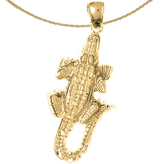 Alligator-Anhänger aus Sterlingsilber (rhodiniert oder gelbgoldbeschichtet)