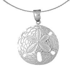 Sterling Silver Sand Dollar Pendant (Rhodium or Yellow Gold-plated)