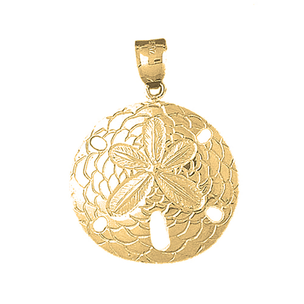 Yellow Gold-plated Silver Sand Dollar Pendant