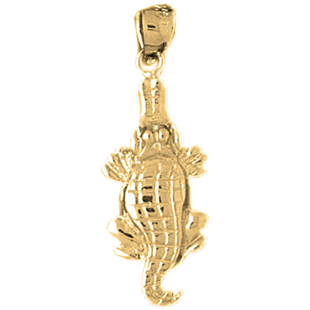 Yellow Gold-plated Silver Aligator Pendant