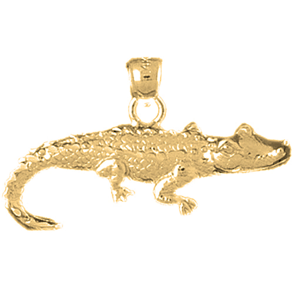 Yellow Gold-plated Silver Lizard Pendant