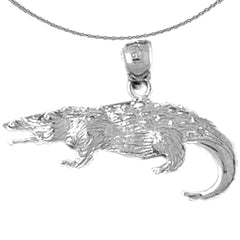 Alligator-Anhänger aus Sterlingsilber (rhodiniert oder gelbgoldbeschichtet)