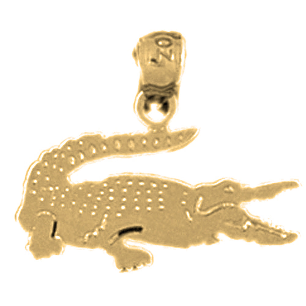 Yellow Gold-plated Silver Aligator Pendant