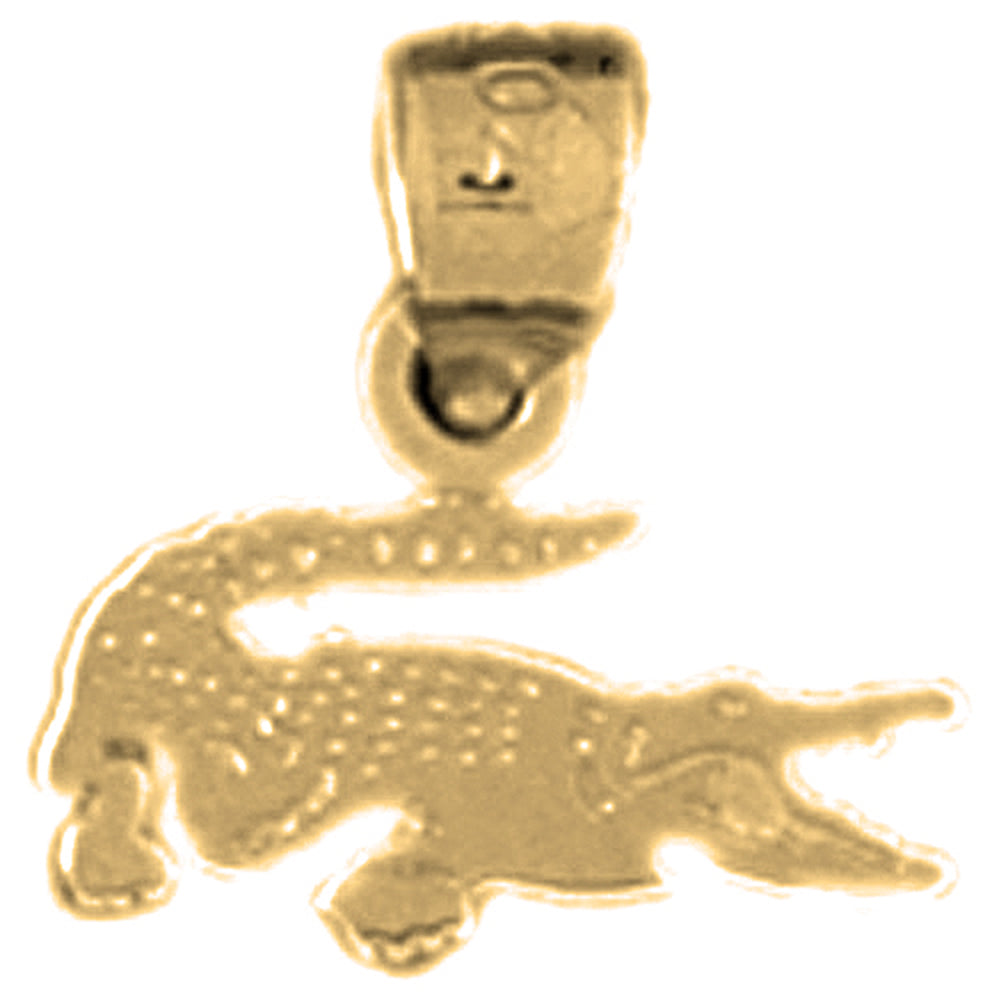 Yellow Gold-plated Silver Aligator Pendant