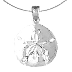 Sterling Silver Sand Dollar Pendant (Rhodium or Yellow Gold-plated)
