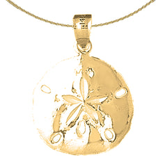 Sterling Silver Sand Dollar Pendant (Rhodium or Yellow Gold-plated)