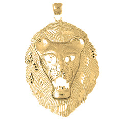 Yellow Gold-plated Silver Lion Head Pendant