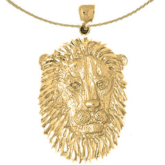 Löwenkopf-Anhänger aus Sterlingsilber (rhodiniert oder gelbvergoldet)