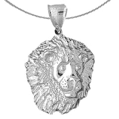 Löwenkopf-Anhänger aus Sterlingsilber (rhodiniert oder gelbvergoldet)