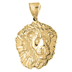 Yellow Gold-plated Silver Lion Head Pendant