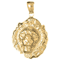 Yellow Gold-plated Silver Lion Head Pendant