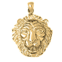 Yellow Gold-plated Silver Lion Head Pendant