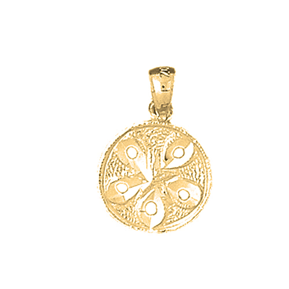 Yellow Gold-plated Silver Sand Dollar Pendant