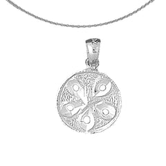 Sterling Silver Sand Dollar Pendant (Rhodium or Yellow Gold-plated)