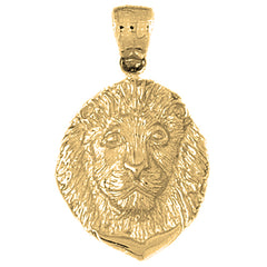 Yellow Gold-plated Silver Lion Head Pendant