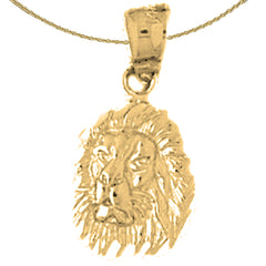 Colgante de cabeza de león de plata de ley (bañado en rodio o oro amarillo)