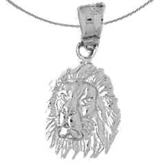 Colgante de cabeza de león de plata de ley (bañado en rodio o oro amarillo)