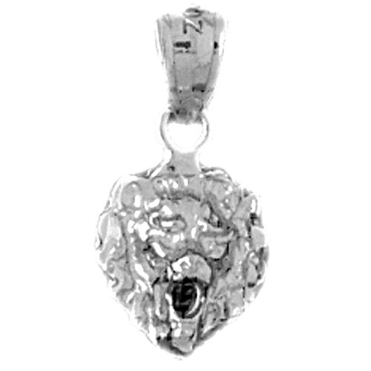 Sterling Silver Lion Head Pendant