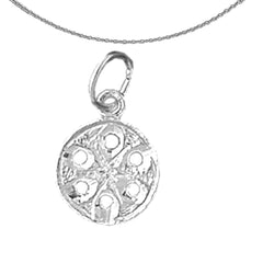 Sterling Silver Sand Dollar Pendant (Rhodium or Yellow Gold-plated)