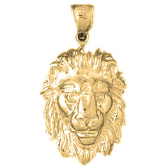Yellow Gold-plated Silver Lion Head Pendant