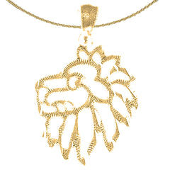 Colgante de cabeza de león de plata de ley (bañado en rodio o oro amarillo)